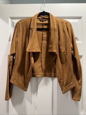 Romeo & Juliet Faux Suede Drape Jacket